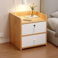 Table de chevet en mélamine avec serrure, table de rangement, lit d'appoint blanc, table de chevet moderne pour le rangement à domicile
