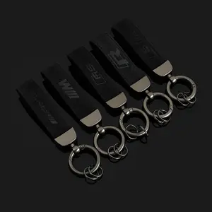 Genuine Leather Car Keychain Series Key Ring For Men Keyfob Car Accessories Family Present For Mercedes Benz AMG HD Zinc Alloy