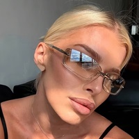 99105 Nouvelles Lunettes de Soleil Carrées Couleur Bonbon UV400 Luxe Homme et Femme Tendance Métal Futuriste Y2K Universelles Gafas De Sol