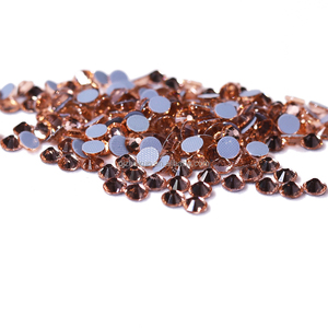 Zk Chất Lượng Cao Phẳng Trở Lại Sửa Chữa Thủy Tinh Rhinestone Tinh Thể Nhiệt Cố Định Rhinestone Apricot Màu Phẳng Trở Lại Ăn Mặc Cabochon Pha Lê - Product Image 2