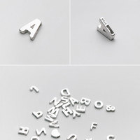 Pendentif simple brillant en argent sterling S925 avec 26 lettres, accessoires de bijoux DIY