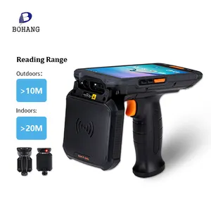 BOHANG Handheld RFID Reader Writer EPC C1G2 2D Handheld Barcode Scanner 860-960 Mhz Long Range Distance 15m UHF RFID Scanner