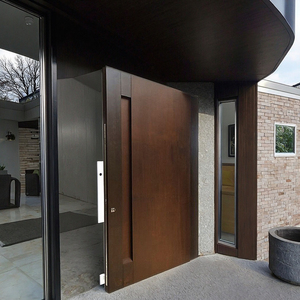 Puerta de Entrada Doble de Madera Sólida, Eficiente Energéticamente, Moderna y Minimalista, Puerta de Entrada para Villa de Lujo, Fabricante - Product Image 4