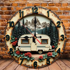 Round Wooden <b>Wall</b> <b>Clock</b> 25x25Cm <b>Silent</b> Non Ticking Home Decoration <b>Clock</b> - Product Image 6