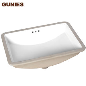 <span class=keywords><strong>Lavabo</strong></span> de gabinete blanco de cerámica de baño de <span class=keywords><strong>encimera</strong></span> montado debajo pulido moderno de gran tamaño - Product Image 1