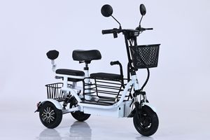 Kleines Leichtgewichtiges Elektrisches Dreirad Faltbar Dreisitzer für Kinder Senioren Damen und Familien Heimgebrauch Elektrofahrrad - Product Image 5