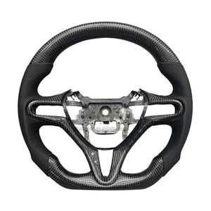 Vente en gros à bas prix Volant en cuir perforé en fibre de carbone pour volant de voiture Honda Fit - Product Image 1