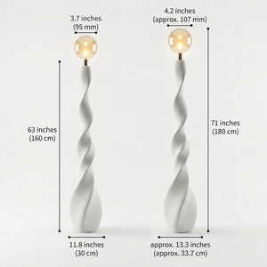 Twisted Sculpture Floor Lamp, Minimalist Resin Standing Lamp, Naked <b>Globe</b> Bulb Decor Floor <b>Light</b> for Living Room Villa - Product Image 2