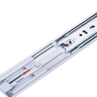 Glissière de tiroir télescopique moderne à extension complète de 45 mm avec roulement à billes et ouverture par poussée pour cuisine et salle de bain