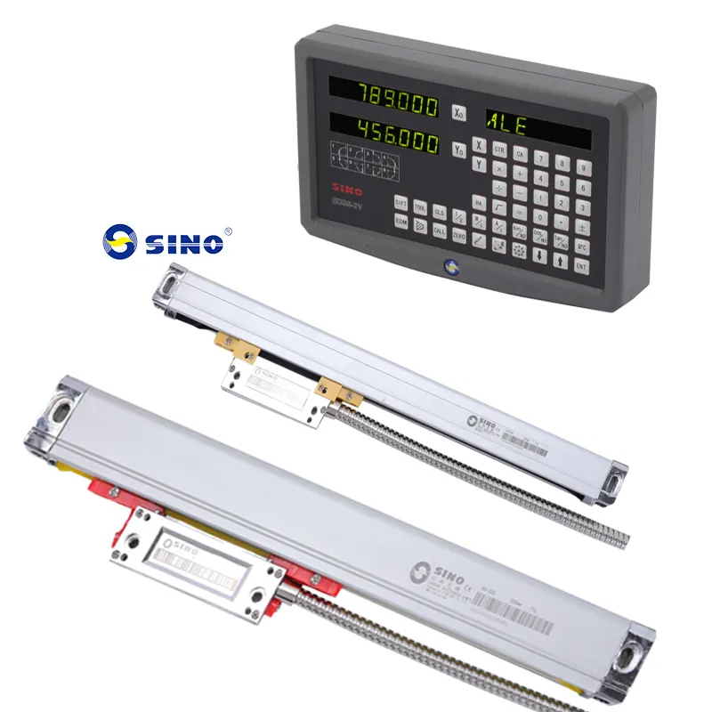 SINO DRO 2 Axe Kit Métal LCD Fraisage Rectification Machine DRO SDS6-2V Avec Deux Haute Précision 1 Micron Linéaire Échelles