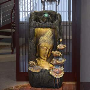 <span class=keywords><strong>Fontaine</strong></span> de tête de <span class=keywords><strong>Bouddha</strong></span> en résine pour l'<span class=keywords><strong>intérieur</strong></span> et l'extérieur, style Feng Shui pour le salon - Product Image 2