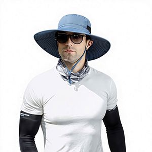 <b>Sunscreen</b> Fisherman's Canvas Sun Hat Breathable Neck Protection Big Edge Unisex Outdoor Work Summer Factory - Product Image 6