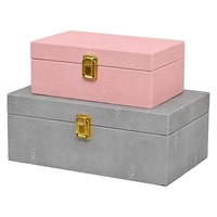Boîte décorative en similicuir vegan avec fermoir doré poli, boîte de rangement en cuir pour télécommandes, bijoux et articles de toilette