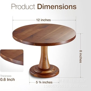 Wooden <b>Cake</b> <b>Stand</b> Round Handmade For <b>Cake</b> Display Party Dessert Table - Product Image 4