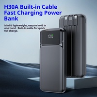 Batterie externe haute capacité à charge super rapide PD 22,5 W, batterie au lithium polymère, affichage numérique, coque en plastique, logo personnalisé, marque