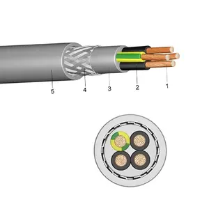 De Cobre Flexible trenzado apantallado de PVC de YSLYCY 4 Core 0,5mm Multicore instrumento Cable de Control