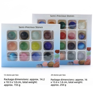 Ensemble <span class=keywords><strong>de</strong></span> sphères en <span class=keywords><strong>pierre</strong></span> œil <span class=keywords><strong>de</strong></span> chat <span class=keywords><strong>de</strong></span> 20 mm dans une boîte colorée, pierres précieuses arc-en-ciel assorties, boules rondes sans trou pour la décoration <span class=keywords><strong>de</strong></span> la maison - Product Image 2