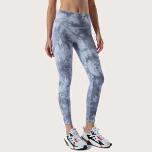 Mallas personalizadas para mujer, entrenamiento al aire libre, Yoga, deporte, suave, Control de barriga, alta elasticidad, levantamiento de glúteos, Tie Dye, mallas de Yoga de cintura alta - Product Image 3