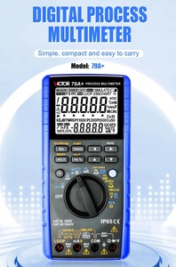 Multímetro Digital y Calibrador de Señales de Proceso 2 en 1 VICTOR 79A+, Medidor de Prueba de Doble Función para Voltaje CC de 50mV~1000V - Product Image 2