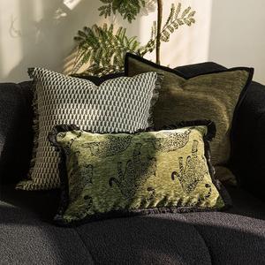 2025 salon canapé décoratif housse de coussin lumière luxe rétro vert série jeter taie d'oreiller Style français du milieu du siècle - Product Image 3