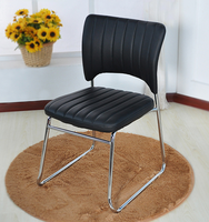 Vente en gros nouvelle chaise de bureau à dossier bas en cuir PU et tissu maillé empilable chaise visiteur pour la réception et la salle de réunion