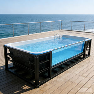 Piscine modulaire avec fenêtre en acrylique transparente pour une vie en plein air, piscine à structure ouverte, piscine spa extérieure - Product Image 2