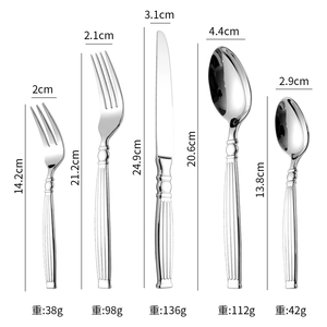 Luxury Silver Cutlery <b>Set</b> Stainless Steel Knife Fork Spoon Silverware Wedding <b>Flatware</b> <b>Set</b> - Product Image 6
