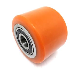 Roue de charge en PU 82x60mm avec roulement à billes 6204 2RS <span class=keywords><strong>C3</strong></span> | Rouleau de charge en polyuréthane pour transpalette électrique et <span class=keywords><strong>chariot</strong></span> élévateur - Product Image 1