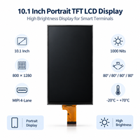 Module d'affichage LCD TFT portrait 10,1 pouces 800x1280 MIPI DSI 4 voies 40 broches JD9365DA-H3 1000 nits pour terminal de contrôle d'accès