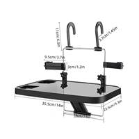Nouvelle table pliante portable en plastique pour dossier de siège de voiture et volant de voiture, avec surface épaissie