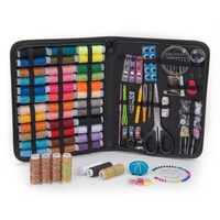 Kit de couture en plastique de 230 pièces, directement de l'usine, portable, pour broderie sur cuir, outil de tricot, sac de rangement, idéal pour les grands travaux de broderie