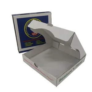 Thin Paperboard White Clay Coated Pizza Box - 10" Length x 10" Width x 1.5" Depth Lock Corner Perfect for Pizza Party