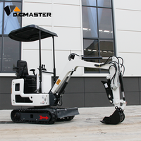 Mini-excavatrice de 1 tonne avec moteur Briggs & Stratton, petite pelle compacte sur chenilles pour travaux de construction de hangars d'élevage