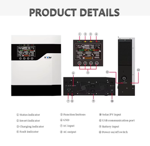 Système d'onduleur solaire <span class=keywords><strong>hybride</strong></span> 2KW 3.6KW 6.2KW 11KW, système solaire hors réseau 12V 24V /48V AC, contrôleur MPPT, sortie monophasée, WiFi - Product Image 3
