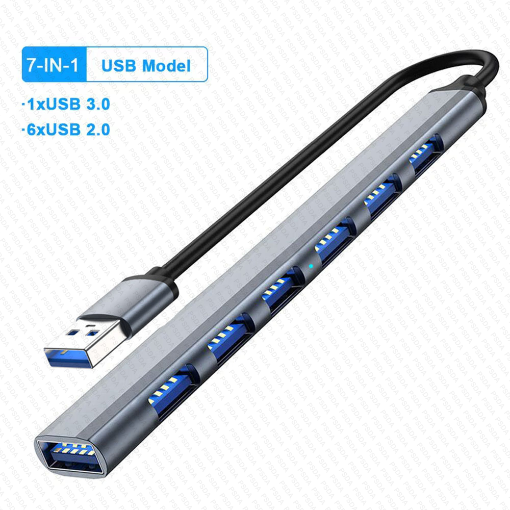 Gris-USB 7 ports