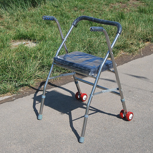 Stainless Steel <b>Walker</b> With Seat Lightweight Foldable <b>For</b> Elderly And <b>Disabled</b> People - Product Image 3