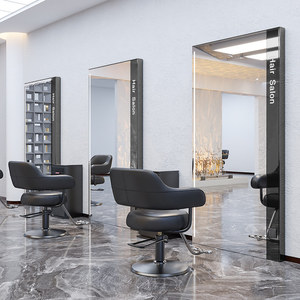 Barber Shop Salon <b>Mirror</b> Lightweight Leather <b>Double</b>-<b>Sided</b> Floor <b>Mirror</b> Modern Design Custom Logo China Origin Model C - Product Image 2