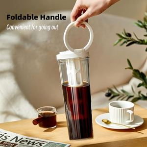 Fridge 1l Multiple Use Plastic Water <b>Bottle</b> 1000 Ml Fruit Flower Rose Tea Ice Cold Brew <b>Coffee</b> <b>Bottle</b> With Handle - Product Image 3