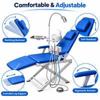 Unité dentaire mobile, fauteuil dentaire pliable portable avec lampe d'opération et plateau à instruments