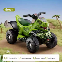 Voiture électrique tout-terrain pour enfants, dinosaure, quatre roues, 12V, jouet ATV pour enfants, vert