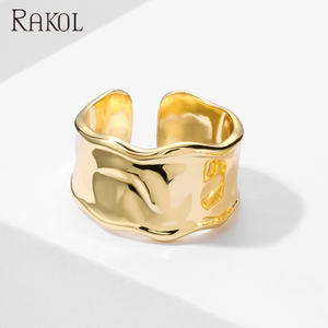 RAKOL RP2209 Fancy New Design Irregular Ajustable Ancho Doble Capa Anillo Abierto para Mujer - Product Image 3