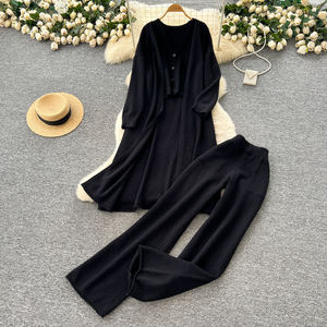 Abito due pezzi da donna pantaloni affusolati a vita alta <span class=keywords><strong>con</strong></span> manica lunga cappotto da ufficio abbigliamento professionale da donna 2 pz - Product Image 4