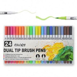 Nouvel ensemble de marqueurs feutres double pointe pour aquarelle, idéal pour les fabricants - Product Image 1
