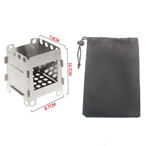 Portable Stainless Steel <b>Wood</b> <b>Burning</b> Stove For Camping Hiking Outdoor Survival <b>Tools</b> Foldable Lightweight Design - Product Image 2