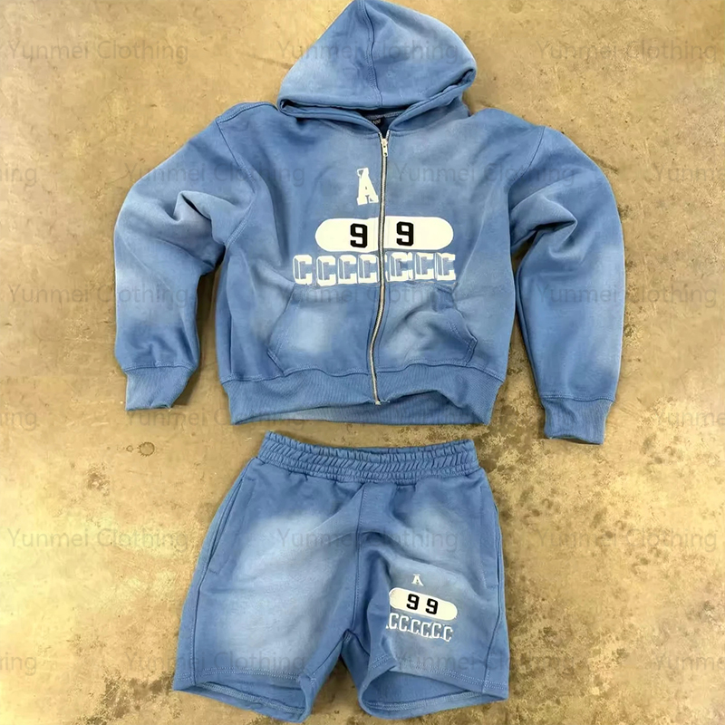 Zip Up Hoodie and Shorts Sets - Custom Streetwear Style