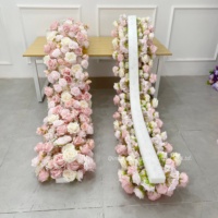 Nouvelle décoration de mariage de haute qualité, boule de fleurs en soie violette, rangée artificielle, fond de scène de table, arche, décorations de plafond