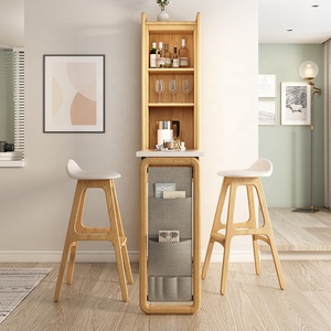 Armario de madera para Bar en casa, mueble de Bar con exhibición plegable de almacenamiento - Product Image 3