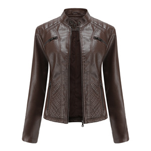 <span class=keywords><strong>Giacca</strong></span> da <span class=keywords><strong>Donna</strong></span> <span class=keywords><strong>in</strong></span> Ecopelle di Alta Qualità Primavera Autunno con Revers e Logo OEM Stile Motociclista - Product Image 1
