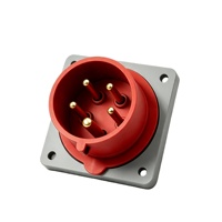 Prise industrielle CEE à 5 broches, montage sur panneau, IP44, 16A, 380-415V~