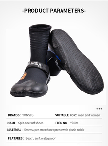 Bottes de surf en néoprène de 5 mm, bottes de plongée, chaussures de sauvetage aquatique à semelle souple, antidérapantes pour la plongée et le snorkeling, vente en gros par le fabricant - Product Image 5